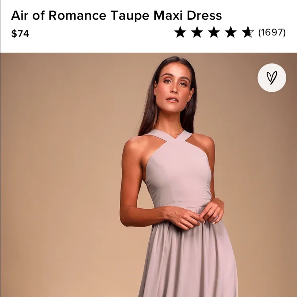 Lulu’s Air of Romance Maxi Dress - S Taupe